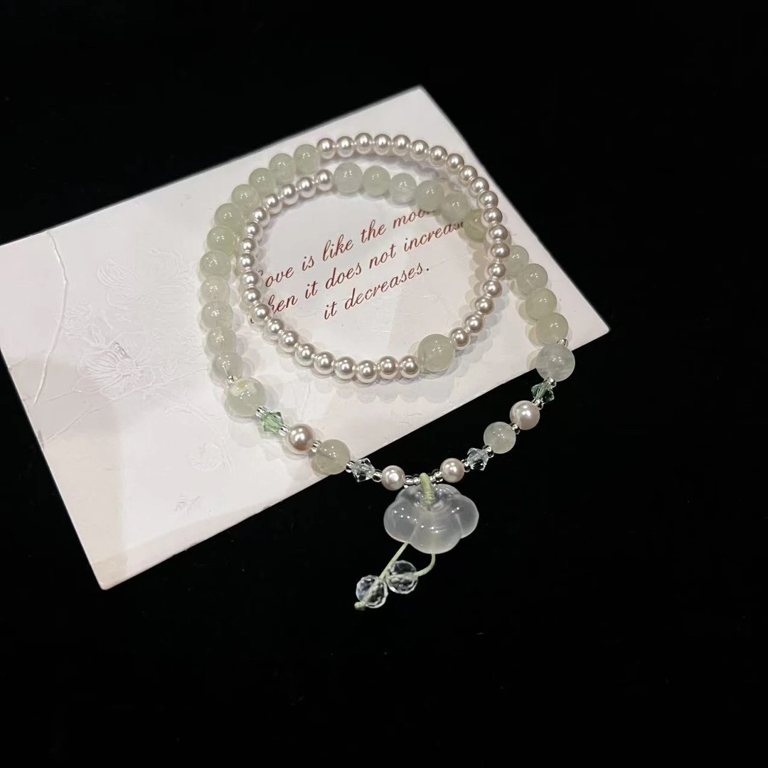 F994 5mm葡萄石+贝珠设计款手串 多样性发一