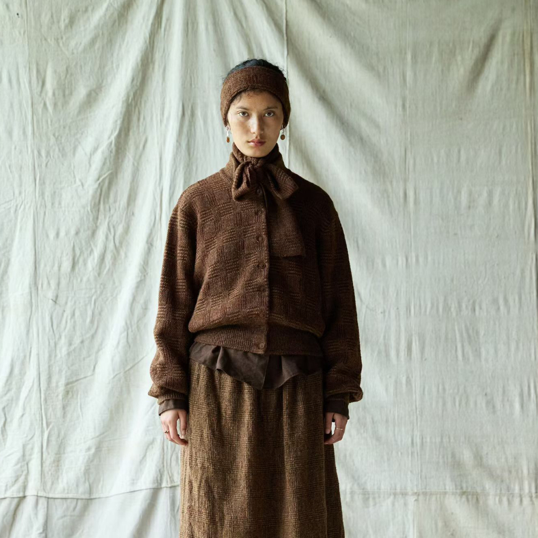 左岸迷香25秋冬鬃格开衫