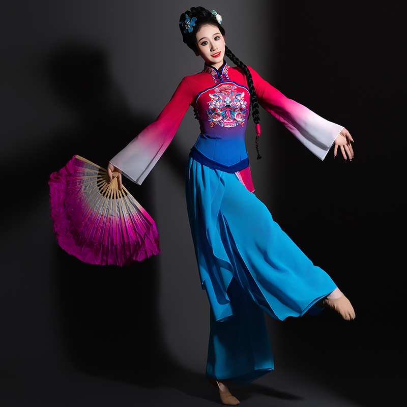 开场舞蹈过大年秧歌演出服展演表演服装女飘逸陕北榆林绥德秧歌服