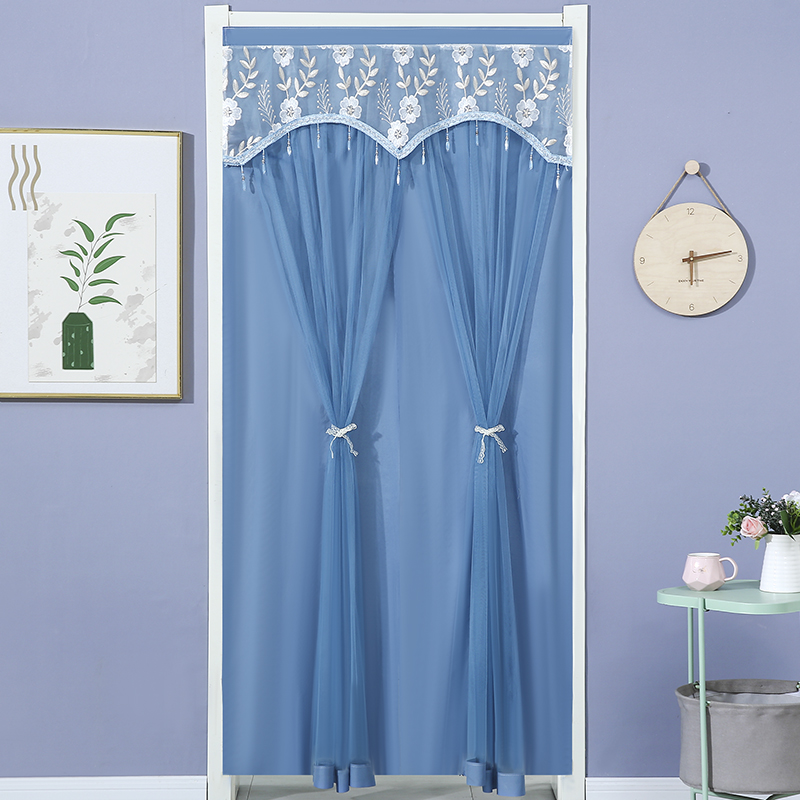 四季家用卧室防隐私门帘防蚊纱帘卫生间厨房遮挡帘蕾丝隔断装饰帘