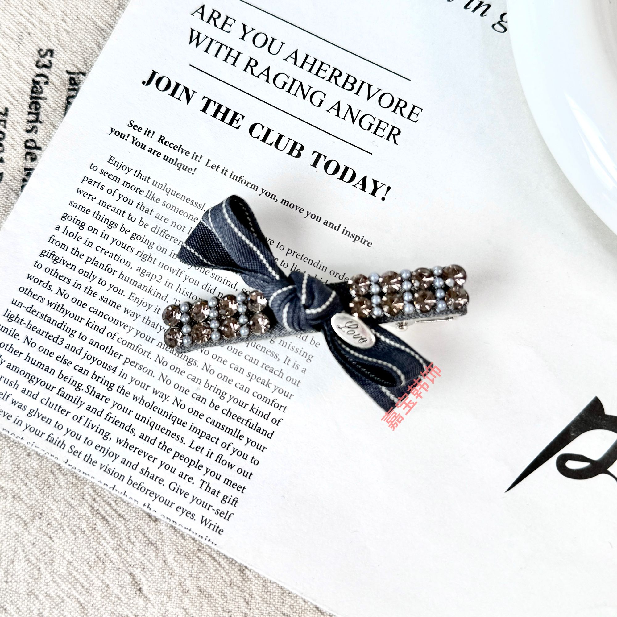 韩版原创设计气质时尚可爱百搭鸭嘴夹蝴蝶结秋冬发饰鸭嘴夹YZ337