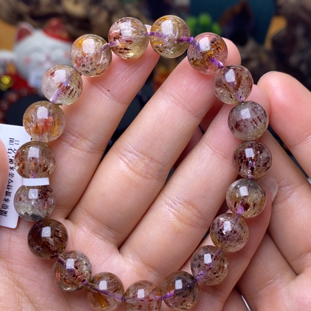 水晶A017老矿黄金极光单圈10mm未镶嵌鱼**忆