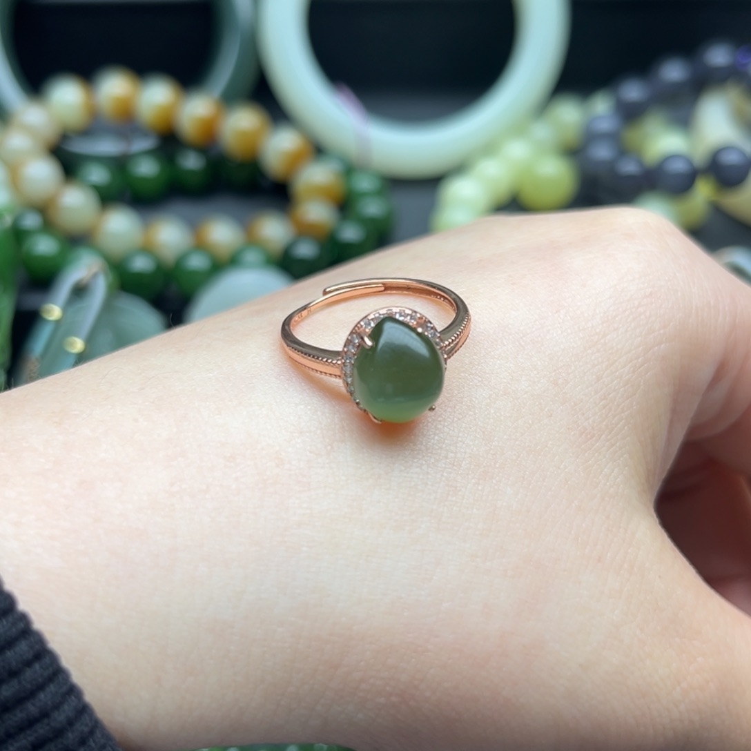 银S925镶嵌和田玉珠宝半成品