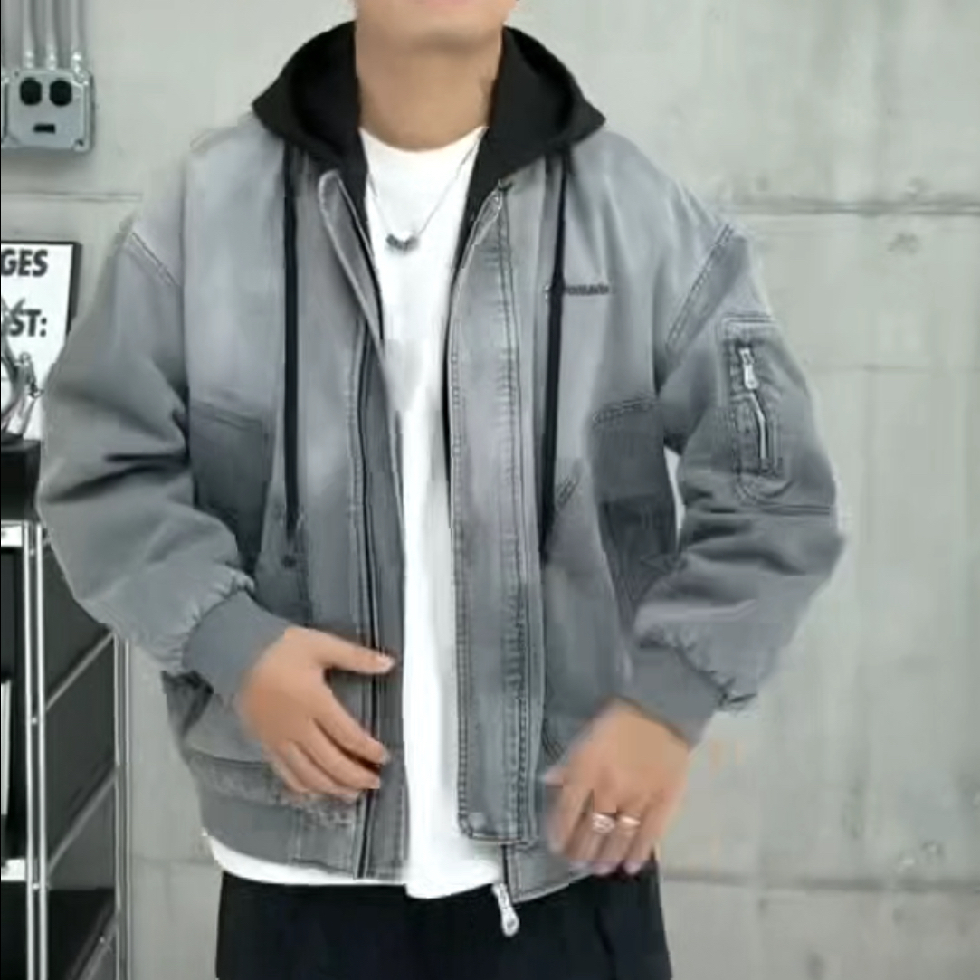 2596潮男牛仔外套（夹棉）