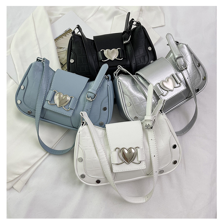 冷色系小包包女2024夏季新款洋气时尚腋下包百搭高级感休闲单肩包