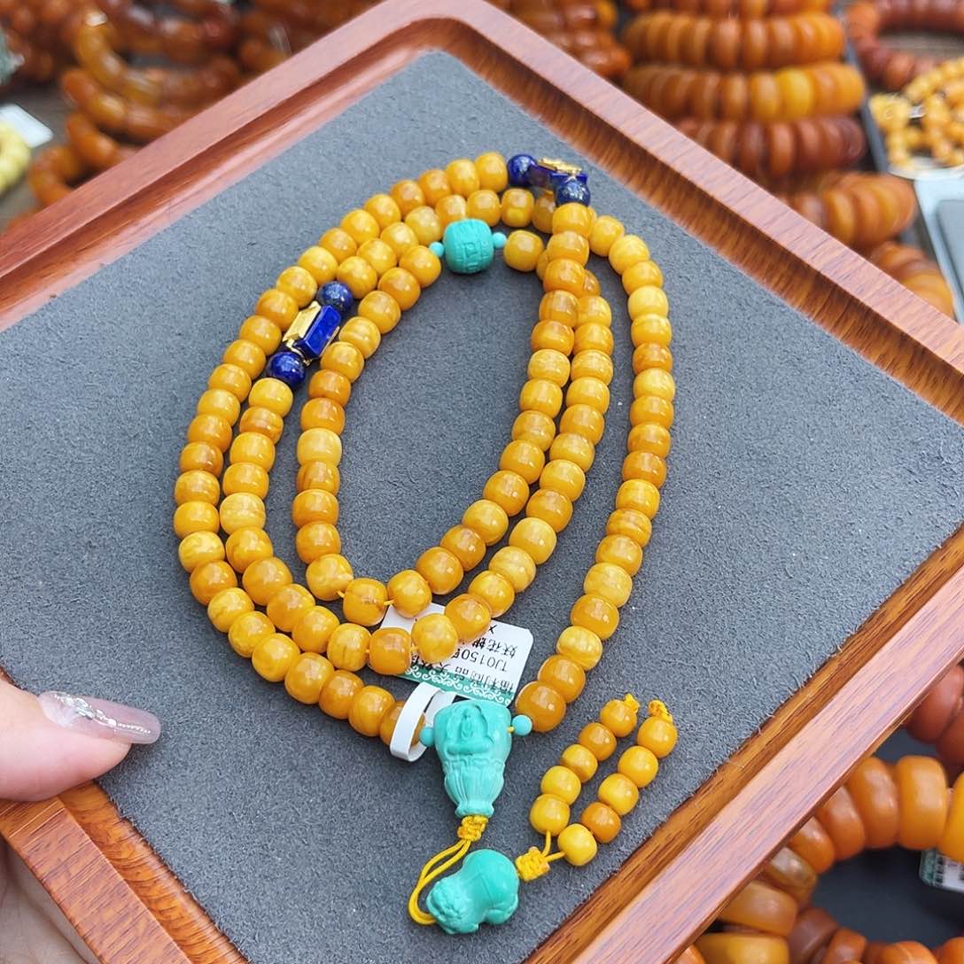 琥珀手链未镶嵌爱****谢7m108 花蜡