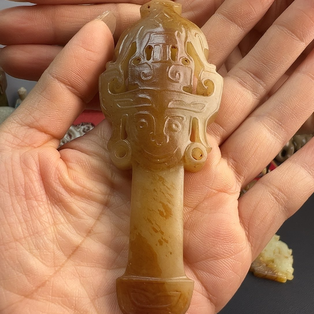 和田玉未镶嵌挂件阿*