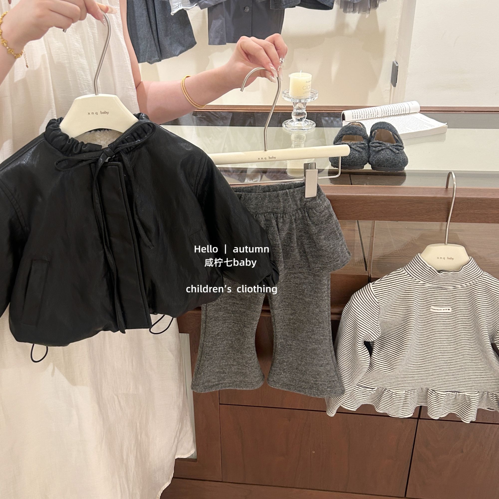 【咸柠七】女童皮衣外套秋冬新款韩版加绒加厚宝宝洋气机车服上衣潮