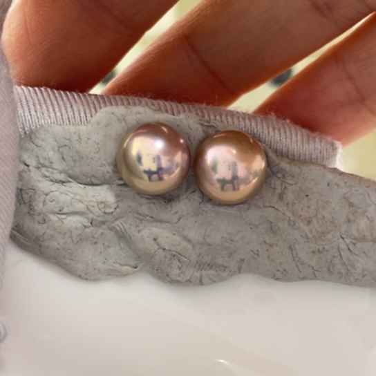 银S925镶嵌耳饰淡水珍珠