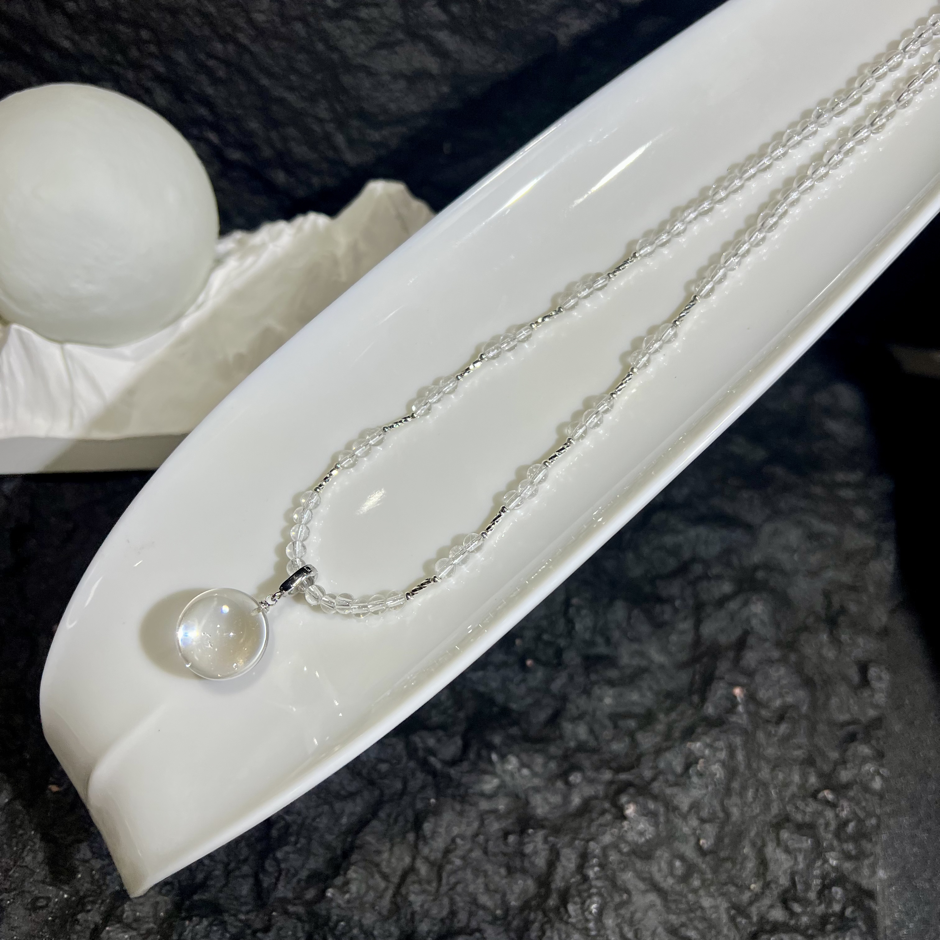 【月月家】AF912天然白水晶设计款项链多样性发其一