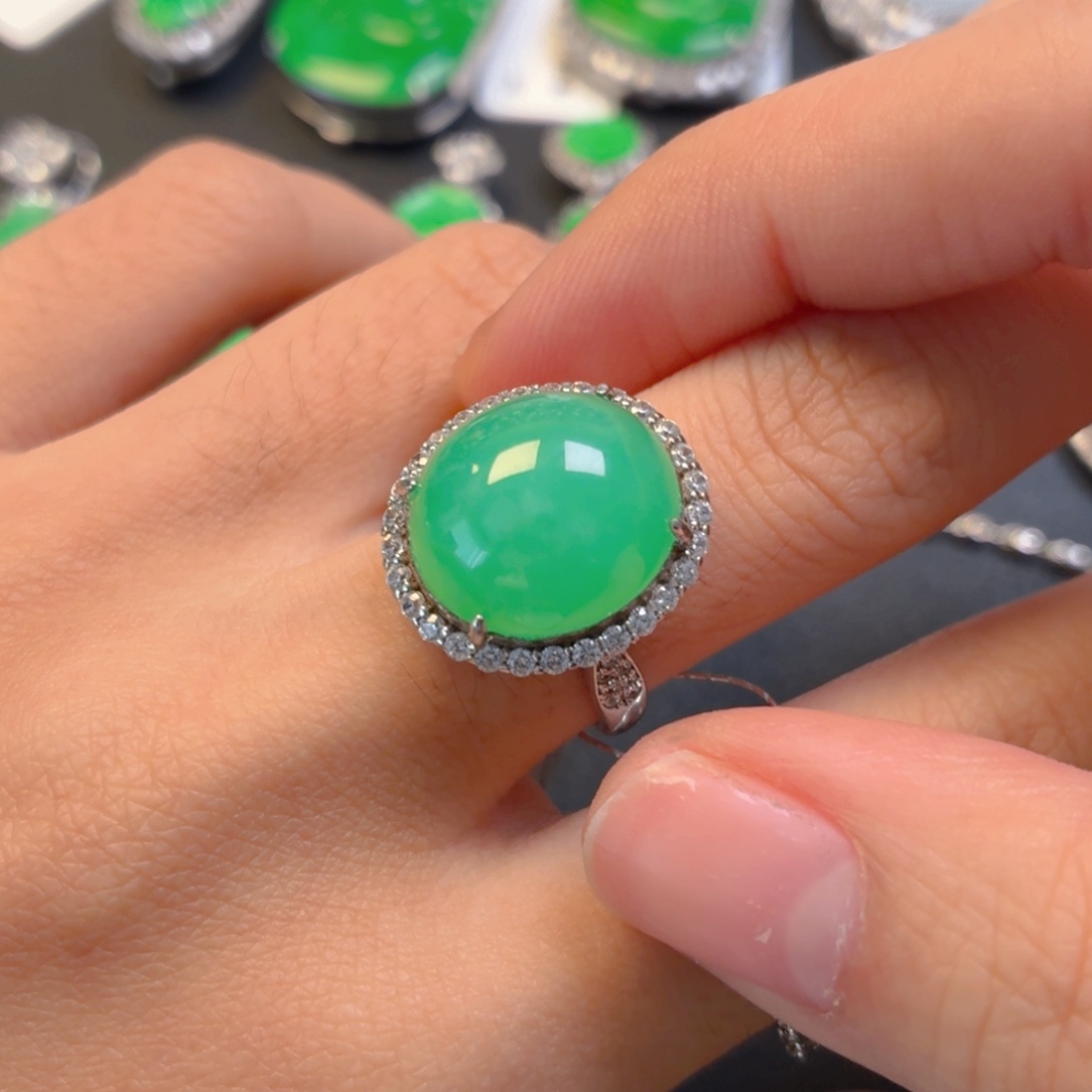 翡翠银S925镶嵌颈饰