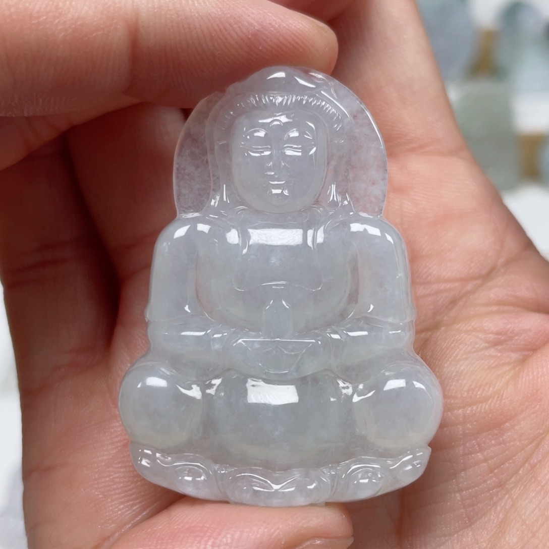 翡翠颈饰未镶嵌天然翡翠A货观音39号