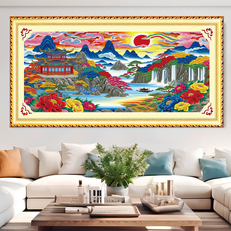 最新版蓬莱仙境十字绣长款民族风大格四股线绣200*75送工具包满绣