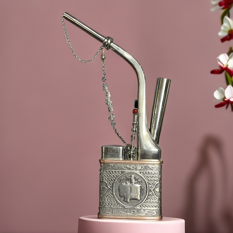 白铜纯手工高浮雕(景象太平)传统工艺陶瓷创意大四平壶摆件