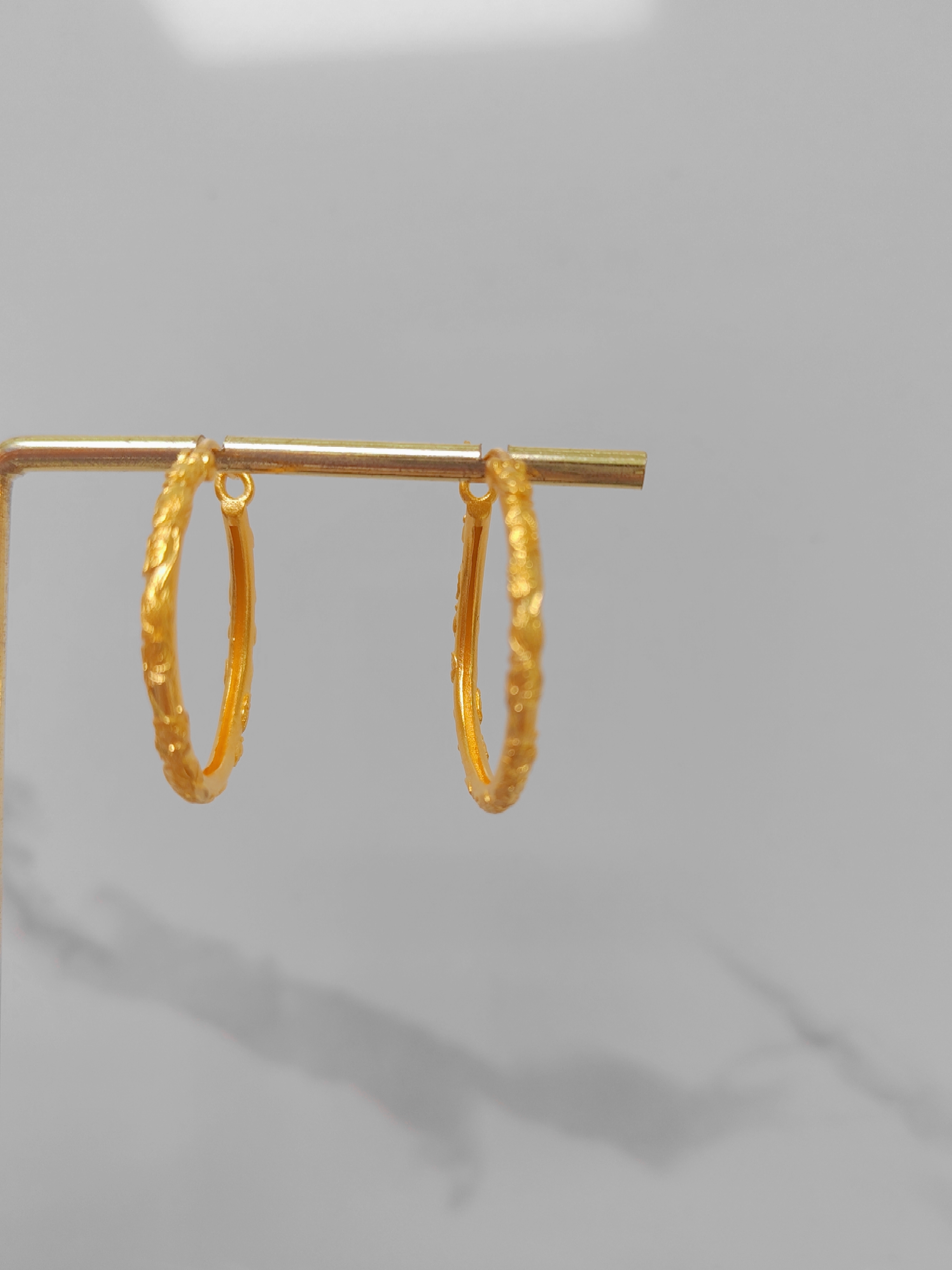 足金999复古荷花耳扣