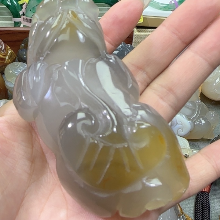 玛瑙/玉髓合金手把件
