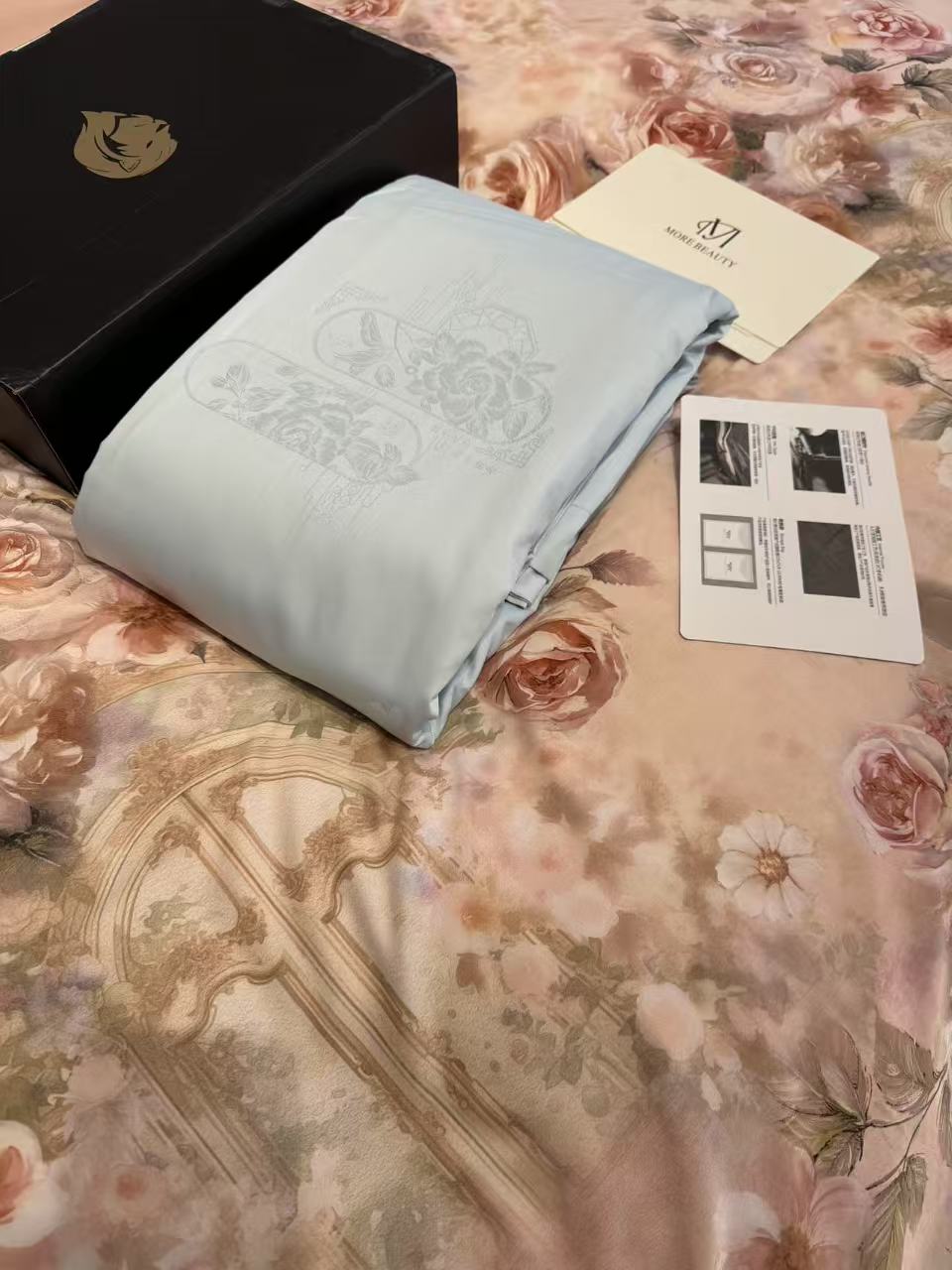 【断码清仓】120s全棉提花色织四件套-花念卿-蓝