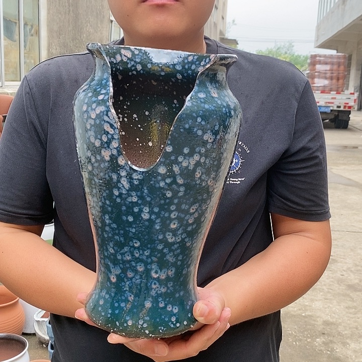 紫砂花盆口17高30瑕疵