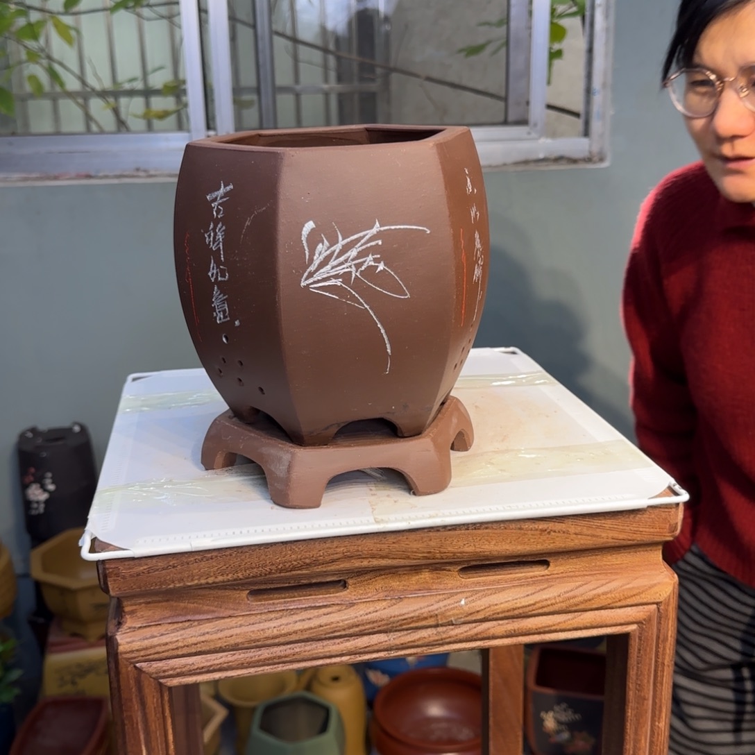 紫砂花盆紫砂口径17