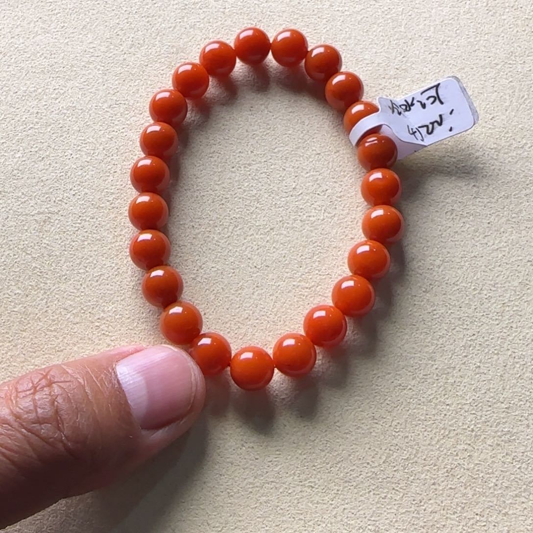 南红玛瑙手链未镶嵌8.3mm冷水河
