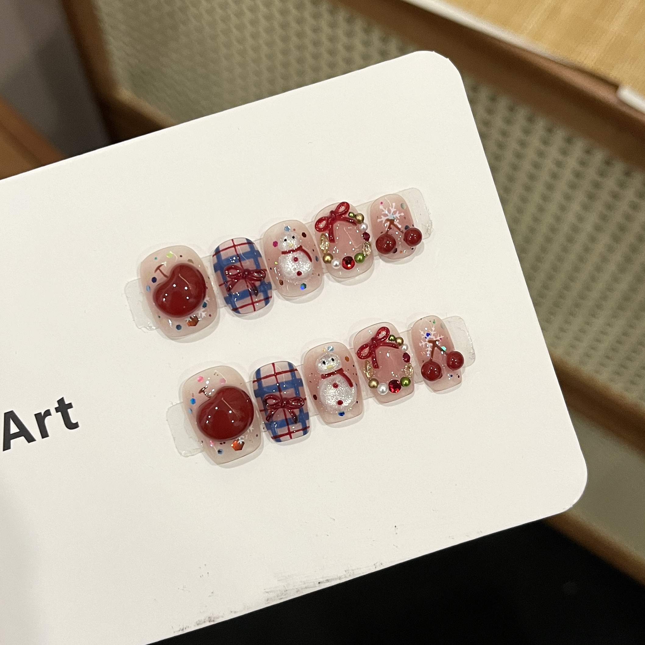 【雪国恋人】高级感小众纯手工可拆卸穿戴美甲长短梯型多甲型美甲