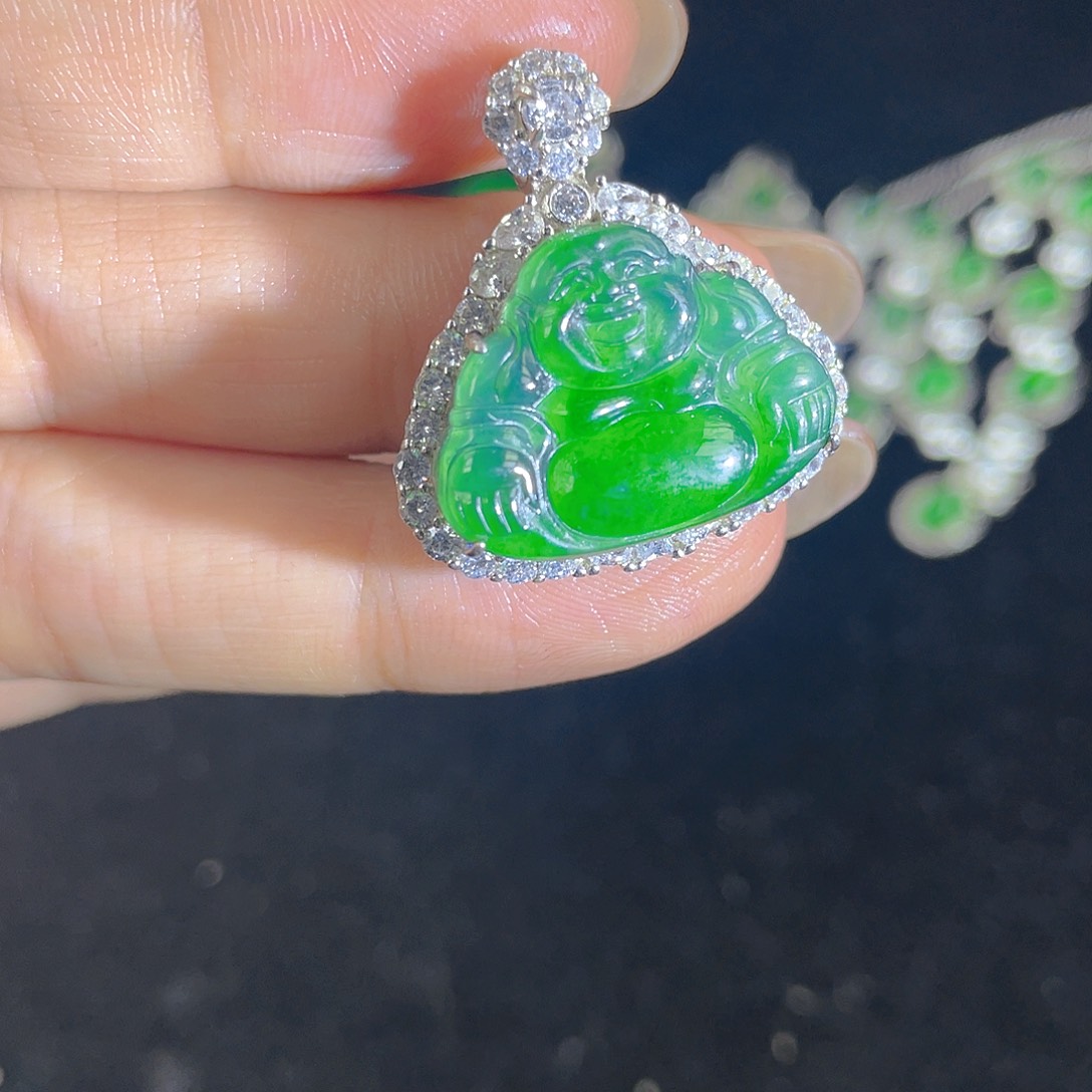 翡翠吊坠(不含链)银S925镶嵌