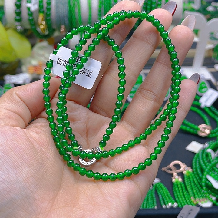 翡翠颈饰未镶嵌圆珠项链3.5