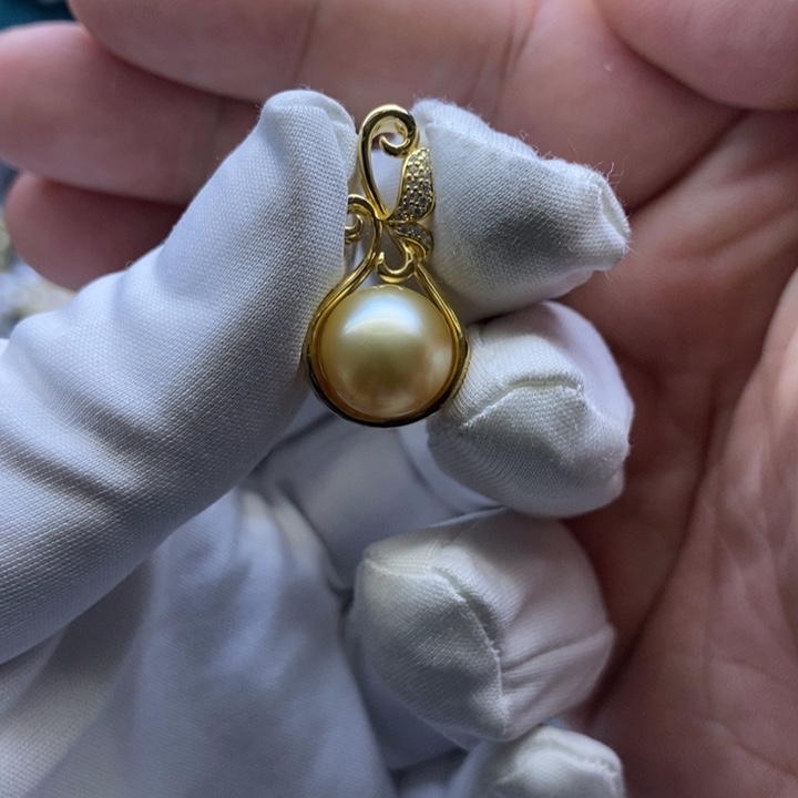 颈饰银S925镶嵌海水珍珠