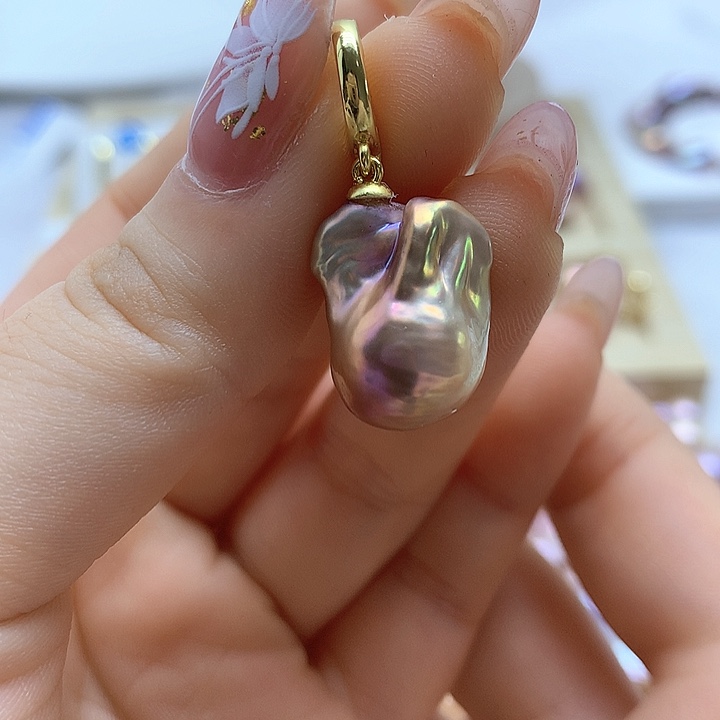 淡水珍珠耳饰银S925镶嵌