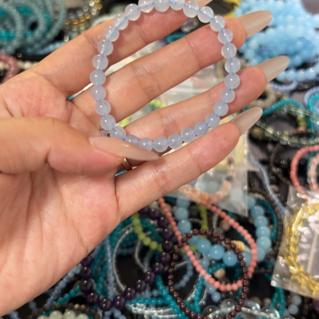 水晶手串未镶嵌海蓝宝卡6