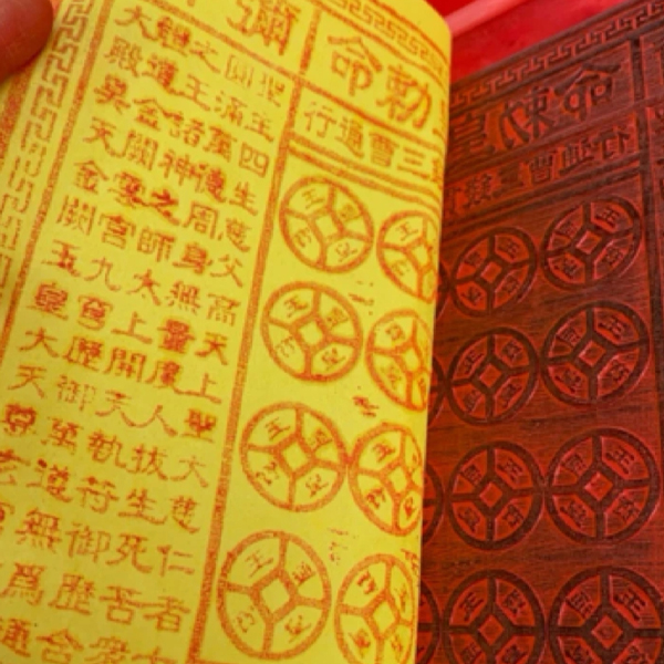 手工朱砂油墨印加厚玉皇纸灵宝通宝