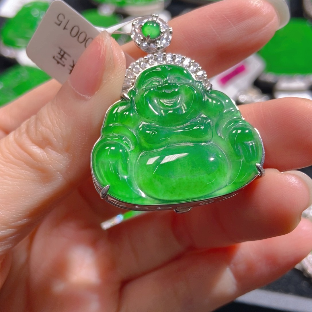 翡翠吊坠(不含链)银S925镶嵌