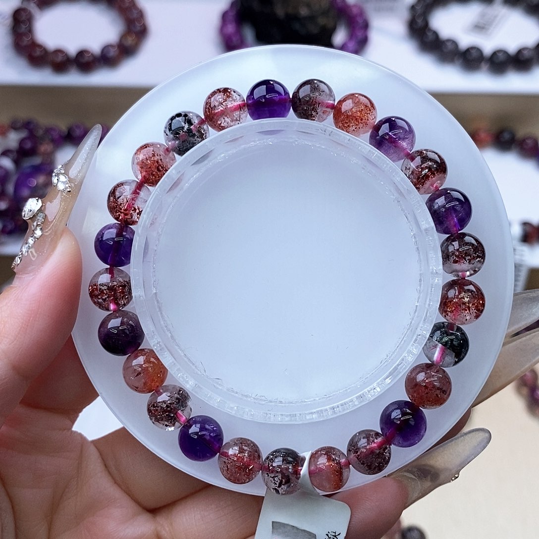 水晶手链未镶嵌黑加仑超七7m+