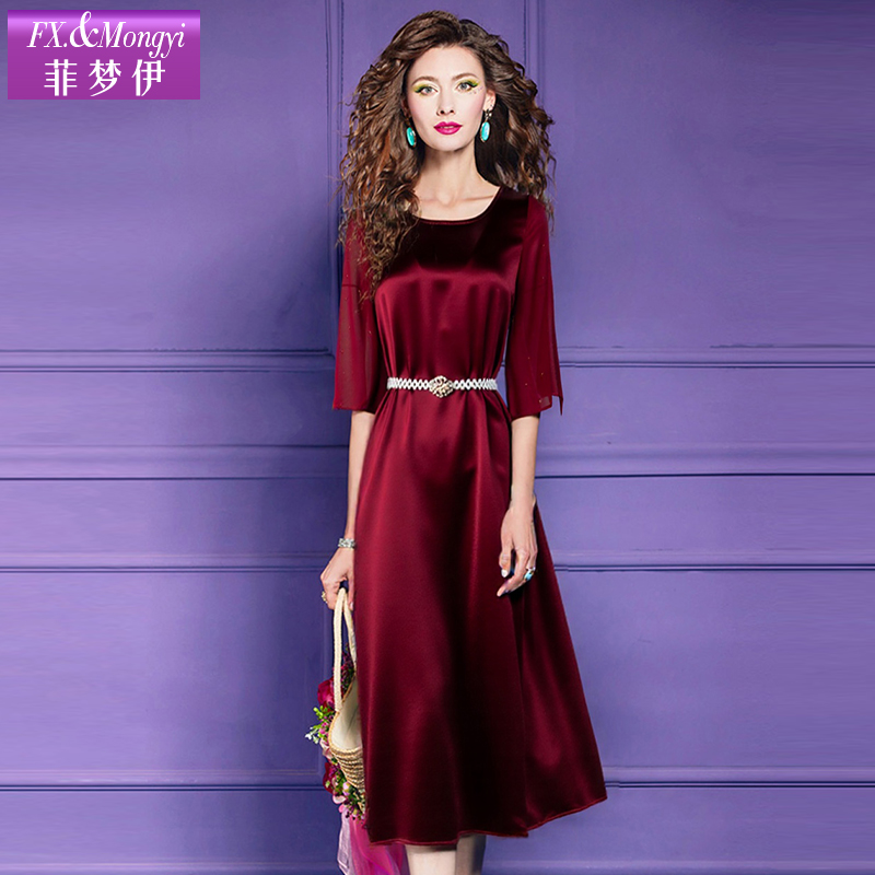 菲梦伊新款100醋酸时尚连衣裙FXXL998