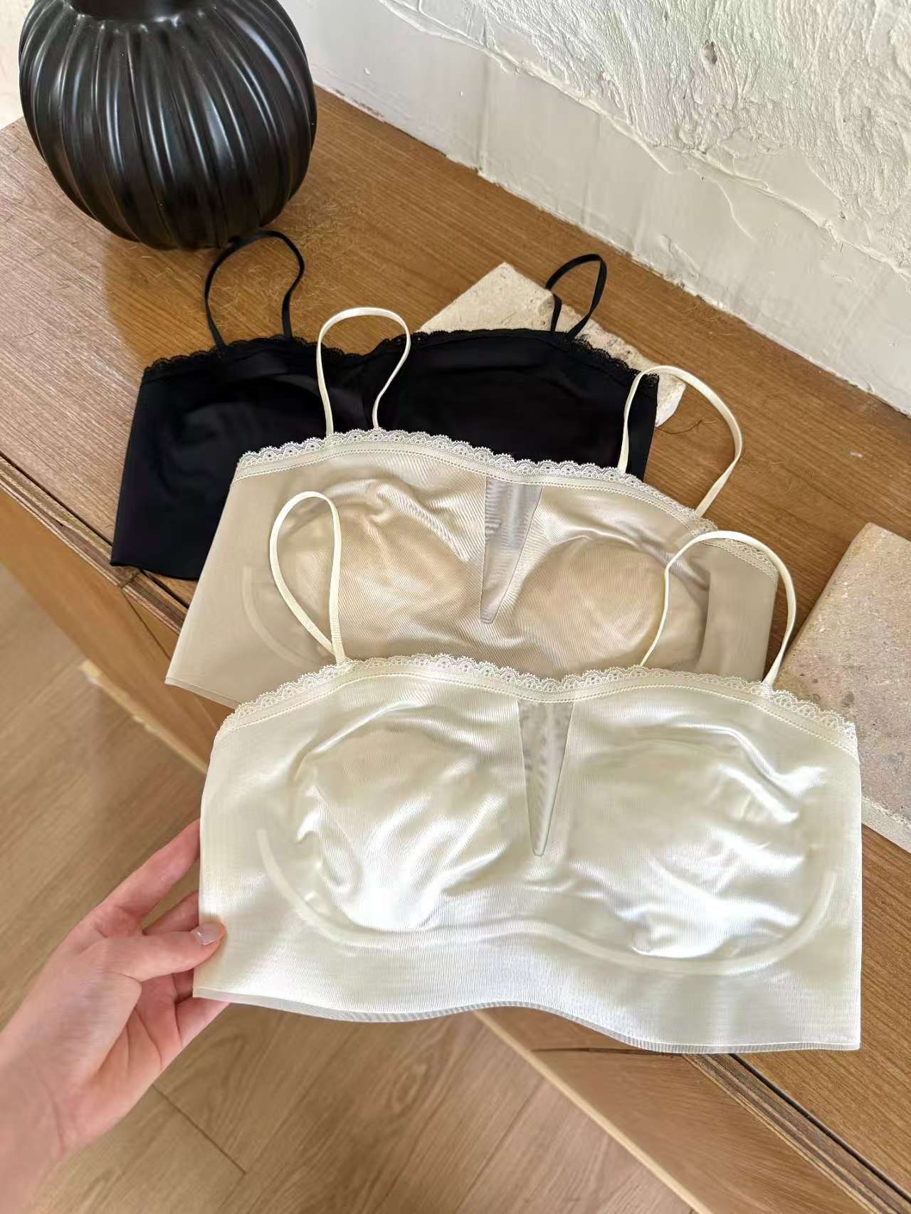 透气美背抹胸百搭外扩白色性感有弹性小众一片式夏季