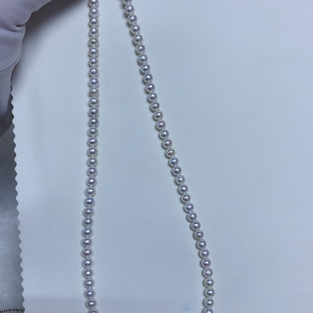 银S925镶嵌淡水珍珠项链4-5