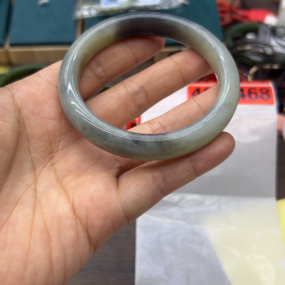 和田玉未镶嵌手镯61.3圈围467