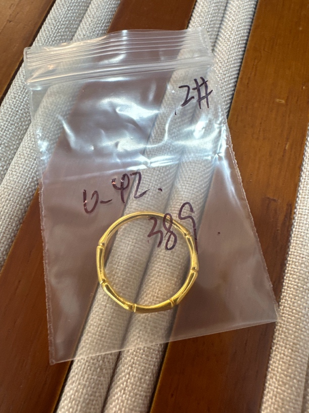 克重0.42 12号 竹节戒指 足金999