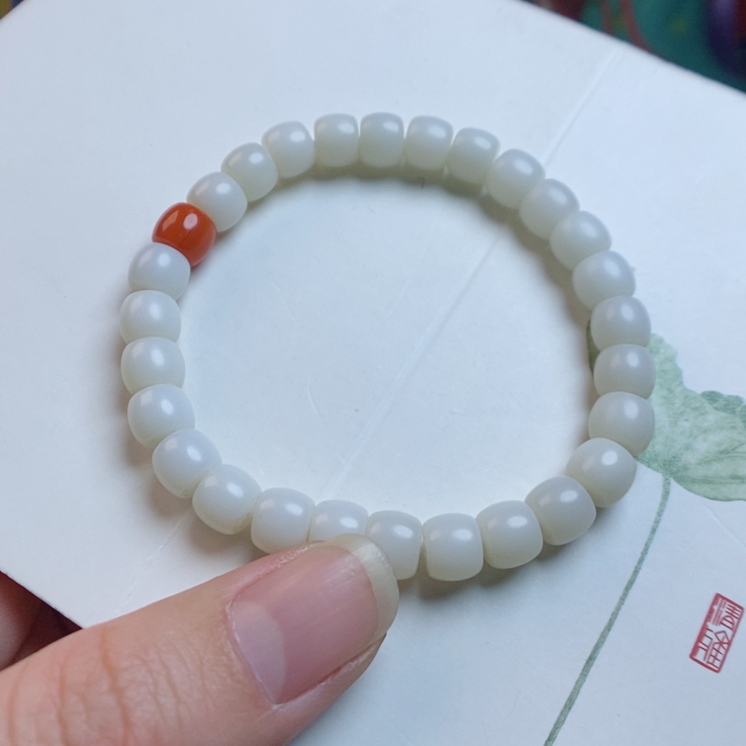 和田玉手链未镶嵌米达