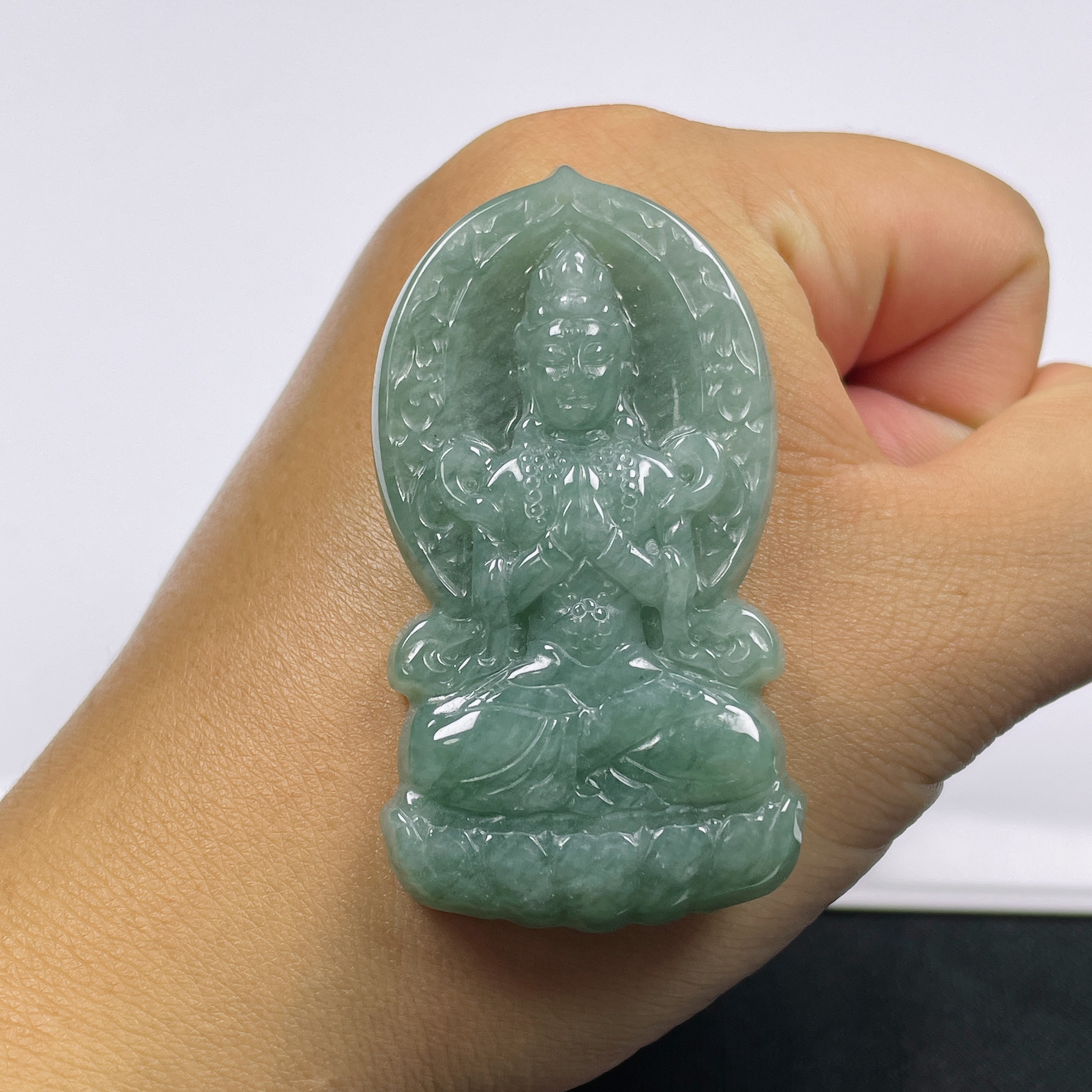 天然翡翠A货渡母观音翡翠吊坠度母观音时尚宝宝精美气质男女款Q48