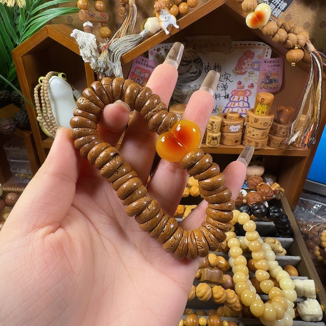 桃核吊坠墩墩单圈