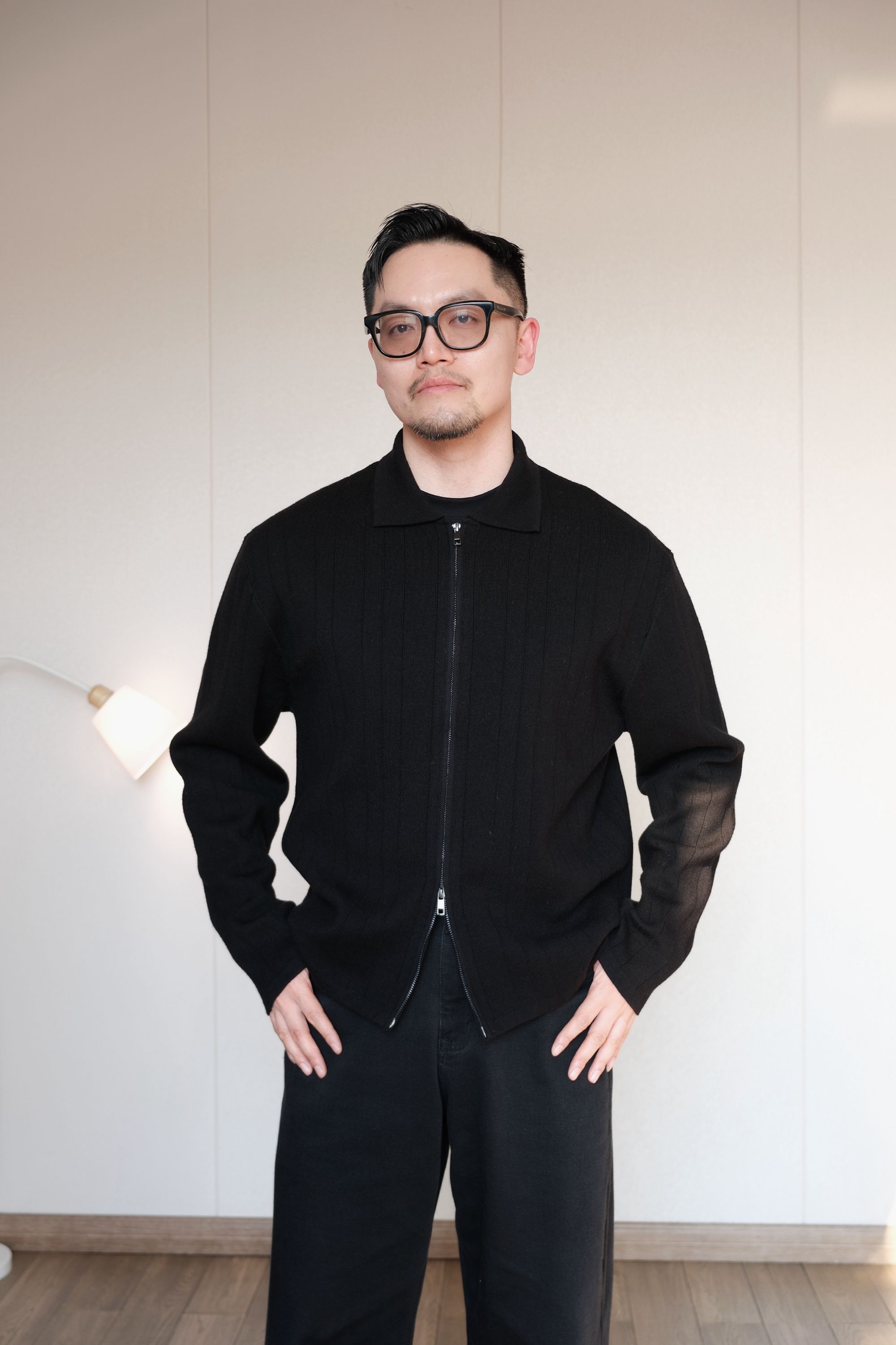 TUAN25秋冬30228【小精致】合体版羊毛混纺男士拉链毛衣开衫