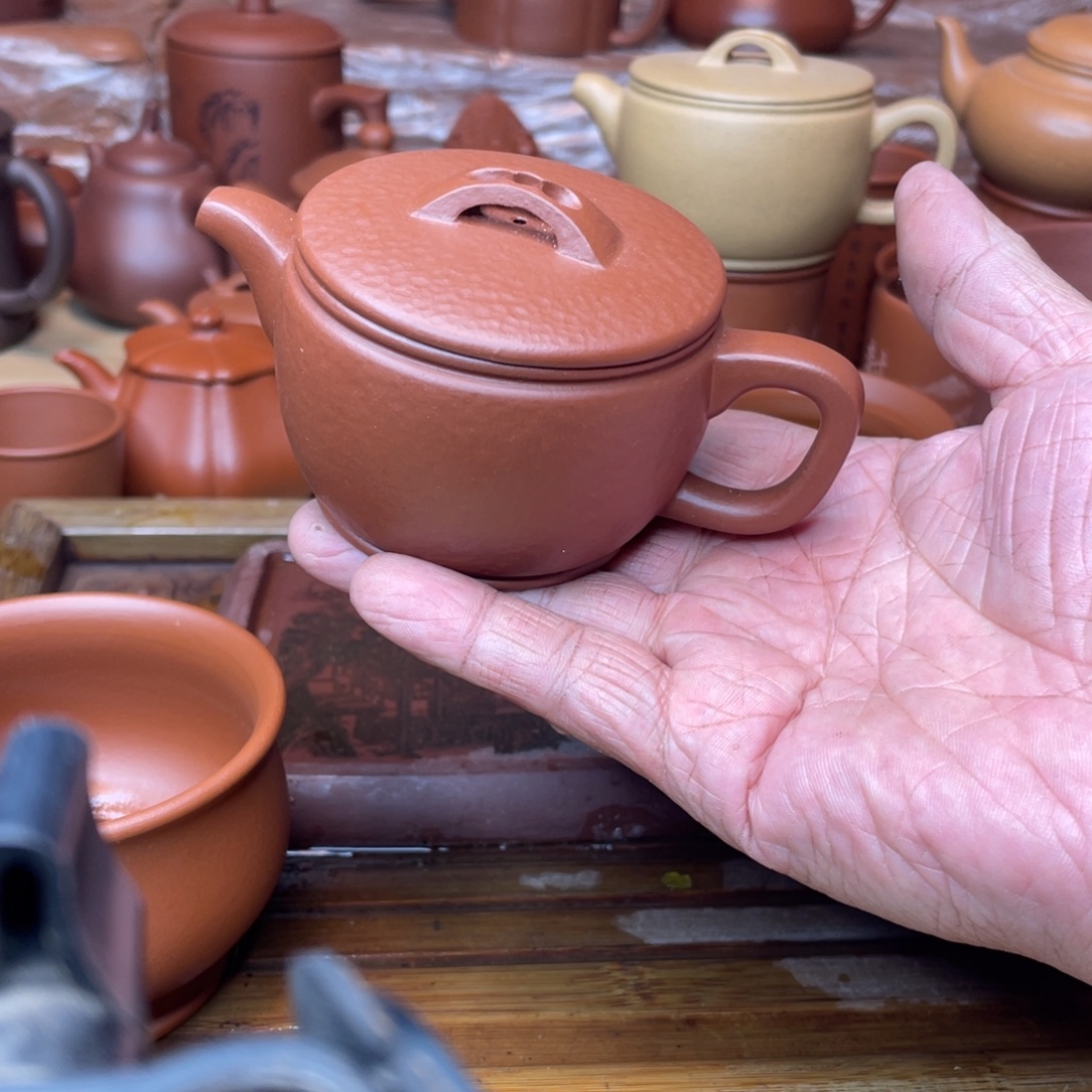 洪****茶壶紫砂原矿赵庄朱泥锤纹汉瓦