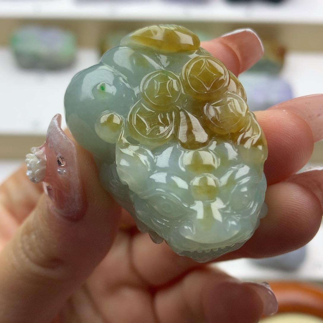 翡翠吊坠(不含链)未镶嵌天然缅甸翡翠A货貔貅