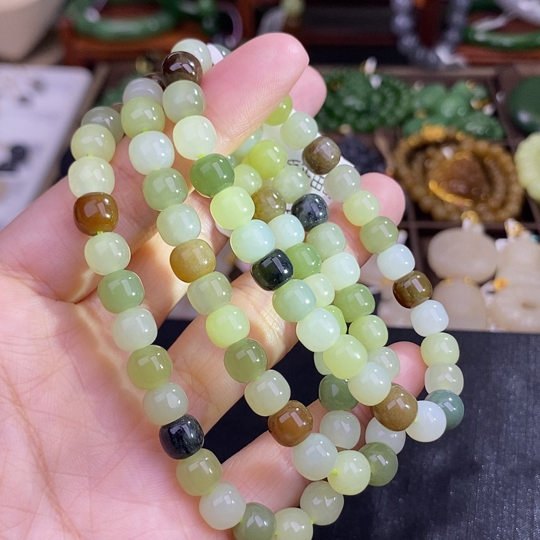 和田玉多样性发一 多宝手链未镶嵌