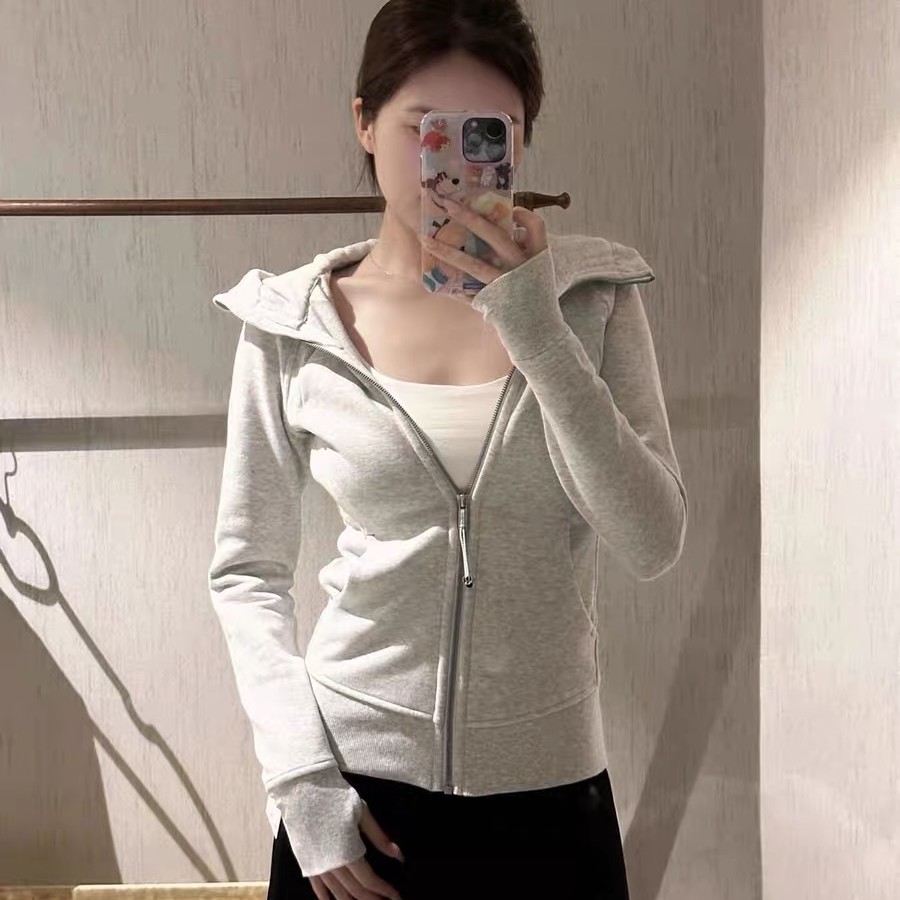 Scuba新款拉链长袖修身秋冬款显瘦百搭休闲出游运动连帽外套卫衣