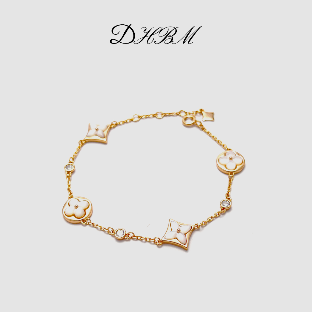 合金贝壳手链 【DHBM手链】CNC精工 四叶尖花轻奢手链 VV014Y