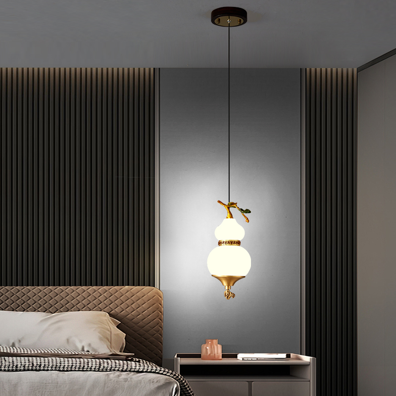 葫芦灯新中式吊灯禅意过道阳台走道灯楼道灯玄关卧室床头吊灯