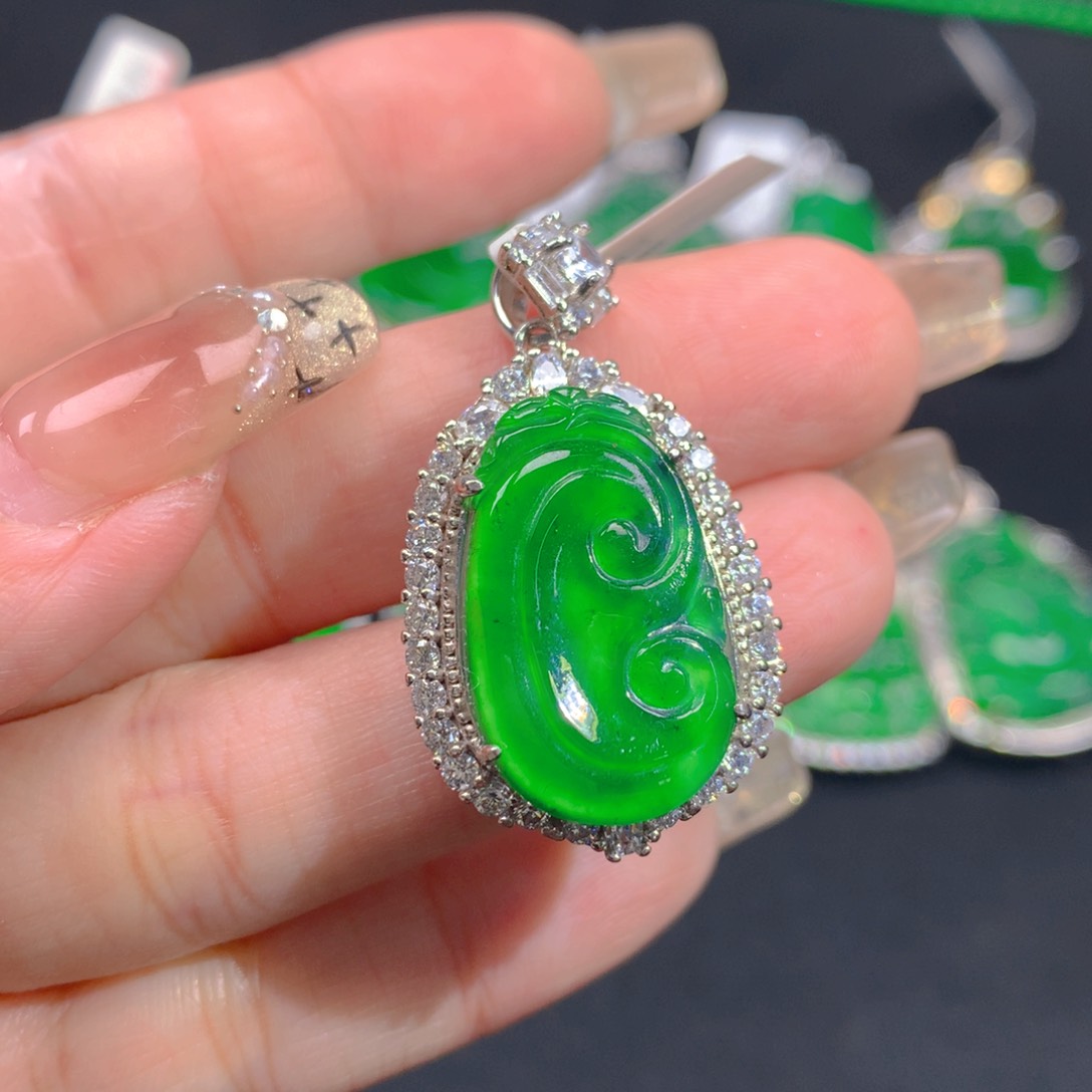 翡翠颈饰银S925镶嵌11111111111