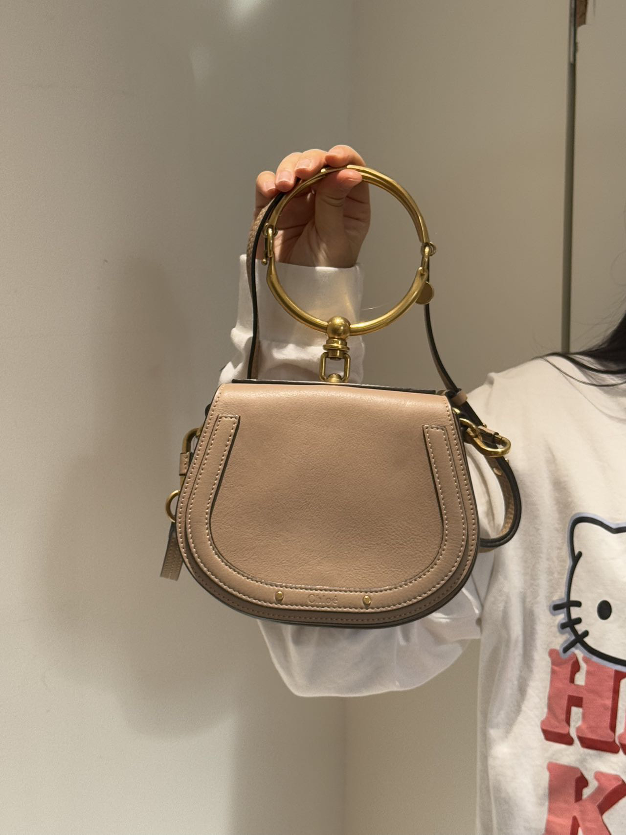 95新 Chloe/蔻依 Chloe Pixie翻毛皮圆环时髦包包